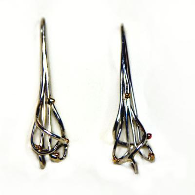 BOUCLES D'OREILLES, OR ET ARGENT