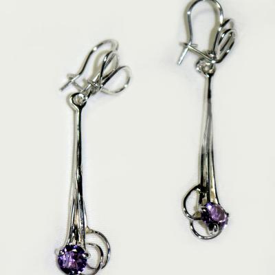 BOUCLES D'OREILLES ARGENT ET AMÉTHYSTE (3)